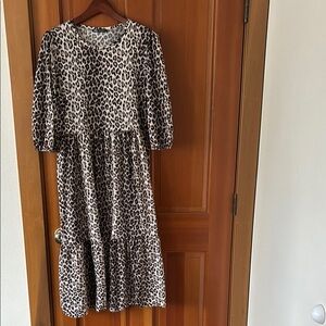 Zara Leopard Print Midi Dress